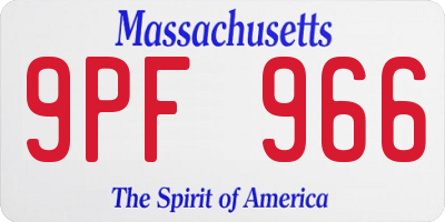 MA license plate 9PF966