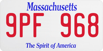 MA license plate 9PF968