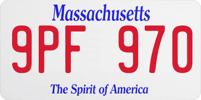 MA license plate 9PF970