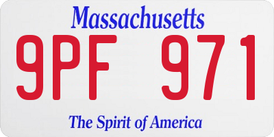 MA license plate 9PF971