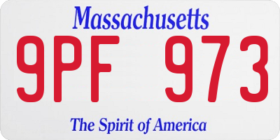 MA license plate 9PF973