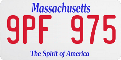 MA license plate 9PF975