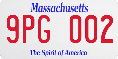 MA license plate 9PG002