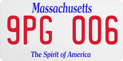 MA license plate 9PG006