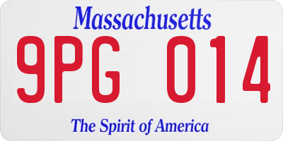 MA license plate 9PG014