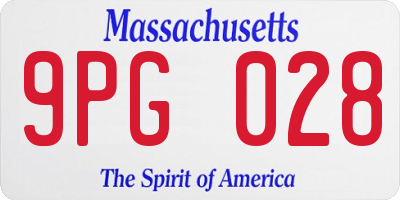 MA license plate 9PG028