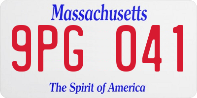 MA license plate 9PG041