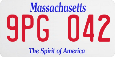 MA license plate 9PG042