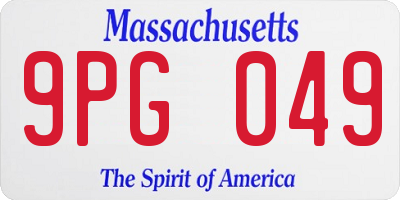 MA license plate 9PG049