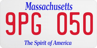 MA license plate 9PG050