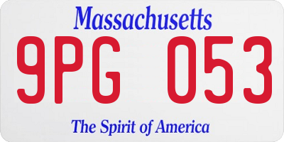MA license plate 9PG053