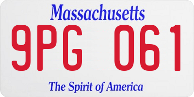MA license plate 9PG061