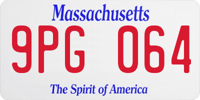 MA license plate 9PG064