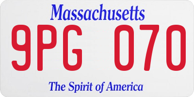 MA license plate 9PG070