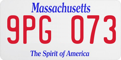 MA license plate 9PG073