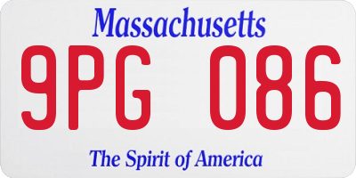 MA license plate 9PG086