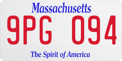 MA license plate 9PG094