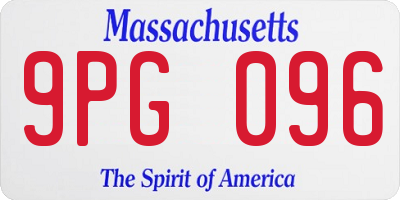 MA license plate 9PG096