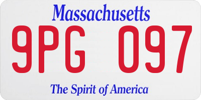 MA license plate 9PG097