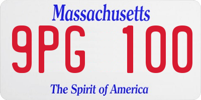 MA license plate 9PG100