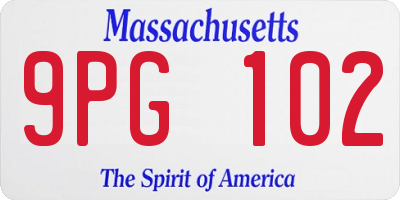 MA license plate 9PG102