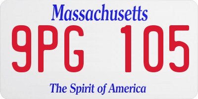 MA license plate 9PG105