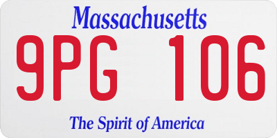 MA license plate 9PG106
