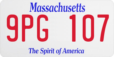 MA license plate 9PG107