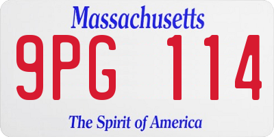 MA license plate 9PG114