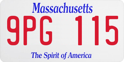 MA license plate 9PG115