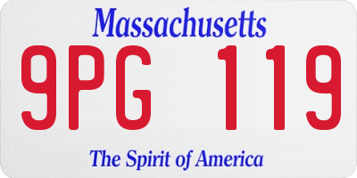 MA license plate 9PG119
