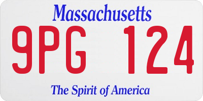 MA license plate 9PG124