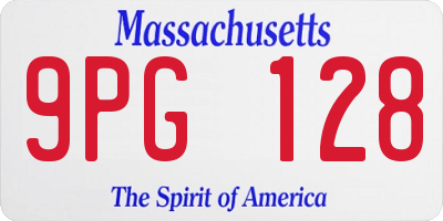 MA license plate 9PG128