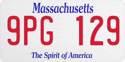 MA license plate 9PG129