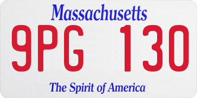 MA license plate 9PG130
