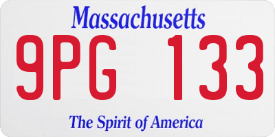 MA license plate 9PG133