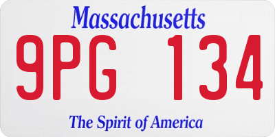 MA license plate 9PG134