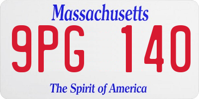 MA license plate 9PG140