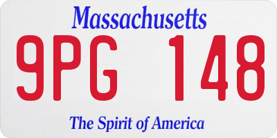 MA license plate 9PG148