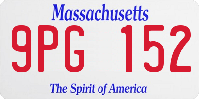 MA license plate 9PG152