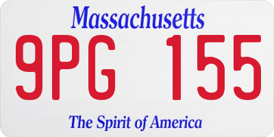 MA license plate 9PG155