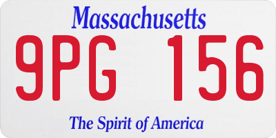 MA license plate 9PG156