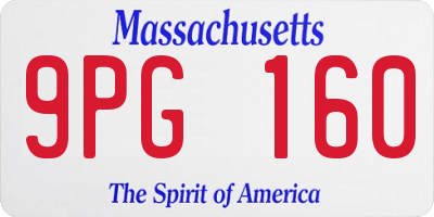 MA license plate 9PG160