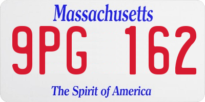 MA license plate 9PG162