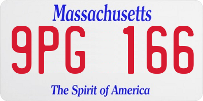 MA license plate 9PG166