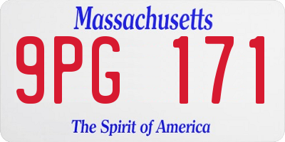 MA license plate 9PG171