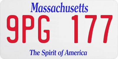 MA license plate 9PG177