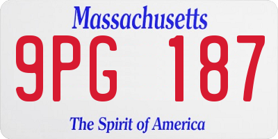 MA license plate 9PG187