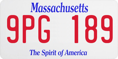 MA license plate 9PG189
