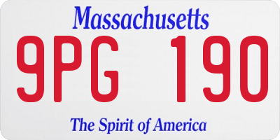 MA license plate 9PG190
